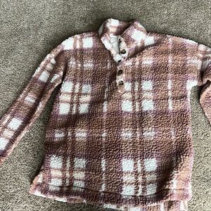 Pink plaid button up S jacket